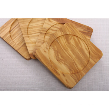 Olive Wood Coaster Conjunto de 4